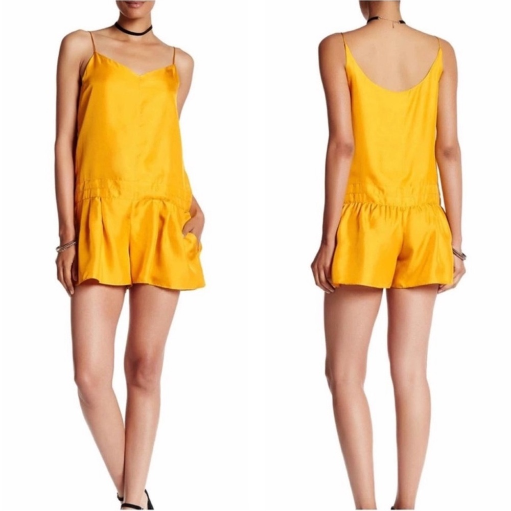 Rag & Bone Dune Silk Romper Dropped Waist Pockets Size 00